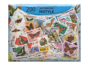 Pakiet 200 znaczków pocztowych - MOTYLE
